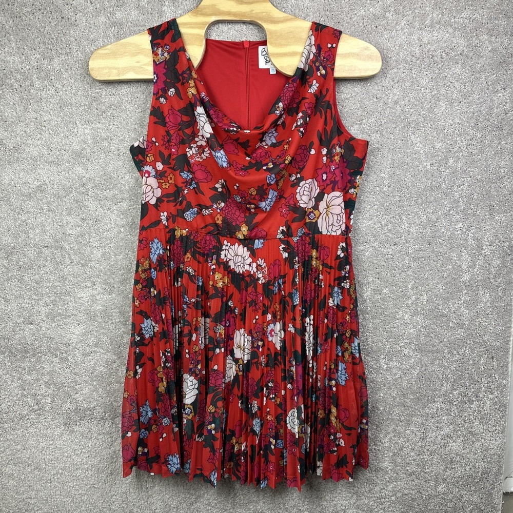 Bea & Dot ModCloth Red Floral Pleated Draped Tank Dress Size 2X